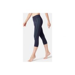 Legginsy 7/8 Slim Gym & Pilates 560 damskie granatowe. Niebieskie legginsy damskie DOMYOS, l, bez wzorów, z bawełny, z podwyższonym stanem, na jogę i pilates. Za 79.99 zł.