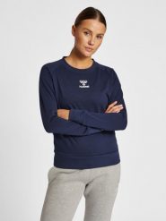 Bluza damska Hummel Icons. Niebieskie bluzy sportowe damskie HUMMEL, na wiosnę, s, bez wzorów, z bawełny, bez ramiączek, długie, bez kaptura. Za 252.50 zł.