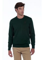 The Time of Bocha Sweter "Pico" w kolorze ciemnozielonym rozmiar: M. Zielone swetry męskie The Time of Bocha, m, bez wzorów, z bawełny, bez kołnierzyka. Za 126.15 zł.