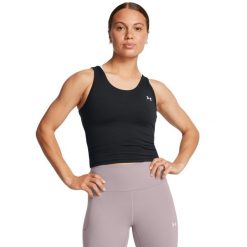 Tank top damski Under Armour Motion. Białe topy sportowe damskie Under Armour, xs, bez wzorów, z materiału, bez ramiączek. Za 174.60 zł.