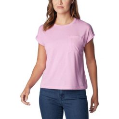 Koszulka damska Columbia Boundless Trek z krótkim rękawem. Czerwone bluzki sportowe damskie Columbia, xs, bez wzorów, z elastanu, bez kołnierzyka. Za 147.00 zł.