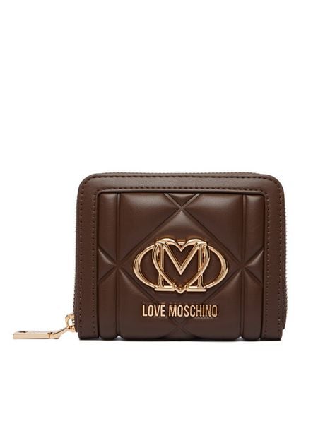 LOVE MOSCHINO Portfel JC5641PP1PLC0300 Brązowy. Brązowe portfele damskie Love Moschino, bez wzorów, ze skóry. Za 459.99 zł.