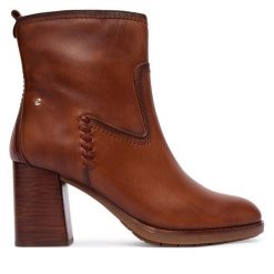 Botki Pikolinos. Brązowe botki damskie Pikolinos, bez obcasa, na słupku, bez zapięcia. Za 619.99 zł.