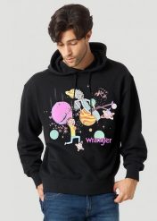 MĘSKA BLUZA WRANGLER RICK&MORTY HOODIE BLACK W6R2HN100 112144804. Czarne bluzy z kapturem męskie Wrangler, l. Za 159.99 zł.