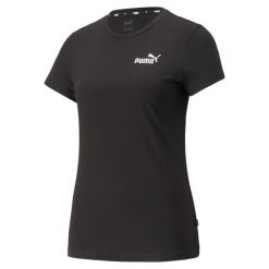 Koszulka fitens damska Puma ESS+ Embroidery Tee. Czarne bluzki damskie Puma, s, bez kołnierzyka, bez ramiączek. W wyprzedaży za 103.35 zł.