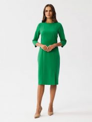 Stylove Sukienka w kolorze zielonym rozmiar: XL. Zielone sukienki damskie Stylove, na co dzień, xl, bez wzorów, bez kołnierzyka, bez ramiączek, midi, proste. Za 245.38 zł.