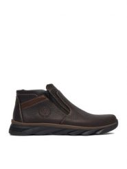 Rieker Botki CEO-B1682-25 Brązowy ciemny. Brązowe buty zimowe męskie Rieker, ze skóry, bez zapięcia. Za 419.99 zł.