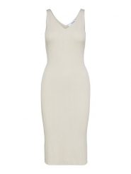 SELECTED FEMME Sukienka w kolorze kremowym rozmiar: XL. Brązowe sukienki damskie Selected Femme, na imprezę, s, bez wzorów, z wiskozy, klasyczne, bez kołnierzyka, bez ramiączek, maxi. Za 91.99 zł.