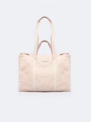 Torebka damska z tkaniny beżowa RR574073 801. Brązowe shopper bag damskie Big Star, bez wzorów, z tkaniny, na ramię, bez dodatków. Za 179.99 zł.