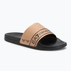 Klapki EA7 Emporio ArmaniWater Sports Tape. Żółte klapki i japonki męskie EA7 Emporio Armani, z materiału. Za 179.99 zł.