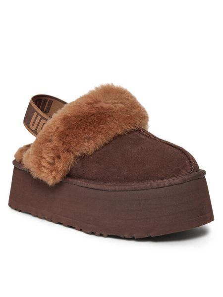 Ugg Kapcie W Funkette 1113474 Brązowy. Brązowe kapcie damskie Ugg, ze skóry. Za 569.99 zł.