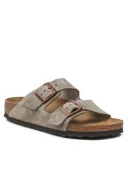 Birkenstock Klapki Arizona Bs 51463 Szary. Szare klapki damskie Birkenstock, bez wzorów, ze skóry, bez obcasa. Za 489.99 zł.
