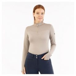 Damska koszulka do jazdy konnej BR Equitation Jara. Brązowe t-shirty damskie BR, bez wzorów, bez kołnierzyka. Za 241.50 zł.