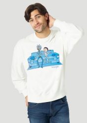 WRANGLER RICK&MORTY CREW MĘSKA BLUZA KLASYCZNA NADRUK LOGO OFF WHITE W6R1HN737 112144803. Białe bluzy bez kaptura męskie Wrangler, m. Za 159.99 zł.