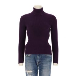 Second life - Damski fioletowy sweter - Stan bardzo dobry. Fioletowe golfy damskie Ralph Lauren, bez wzorów, bez ramiączek. Za 127.76 zł.