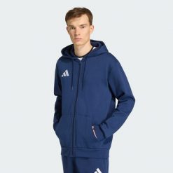 Bluza z kapturem i suwakiem na całej długości Entrada26. Białe bluzy bez kaptura męskie Adidas, z polaru. Za 146.99 zł.