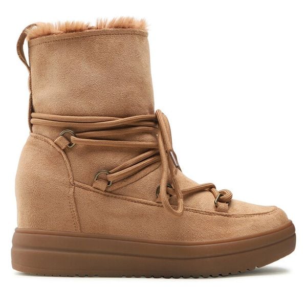 Botki Jenny Fairy. Brązowe botki damskie Jenny Fairy, bez obcasa, na koturnie, bez zapięcia. Za 143.99 zł.