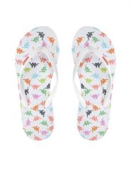 Kappa Japonki 351C22W White - Pink Coral - Pink Fuchsia Kolorowy. Białe klapki damskie Kappa, bez wzorów, z materiału, bez obcasa. Za 49.99 zł.