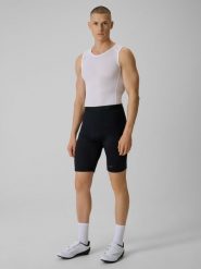 4F Spodenki kolarskie z żelową wkładką męskie - czarne XL. Czarne szorty męskie 4f, bez wzorów, z materiału, biznesowe. Za 149.99 zł.