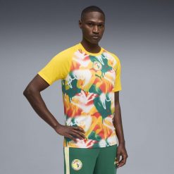 Męska koszulka na rozgrzewkę Senegalu PUMA. Zielone t-shirty sportowe męskie Puma, m, bez ramiączek, do biegania. Za 279.00 zł.