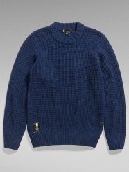G-Star Sweter w kolorze granatowym rozmiar: XS. Niebieskie swetry męskie G-Star, xs, z aplikacjami, z wełny, bez kołnierzyka. Za 194.61 zł.