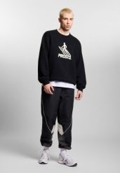 Bluza sportowa męska Prosto Crossing bez kaptura. Czarne bluzy sportowe męskie Prosto., bez wzorów, z bawełny, klasyczne, bez kołnierzyka, bez ramiączek. Za 234.99 zł.