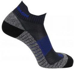 Skarpetki Salomon Unisex Aero Ankle Dx+sx 1 pary Carbon/Clematis Blue/Black Gray. Niebieskie skarpetki damskie Salomon, bez wzorów, z elastanu. Za 131.99 zł.