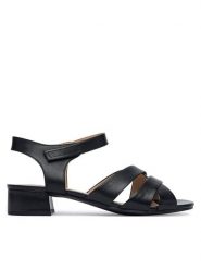 Caprice Sandały 9-28201-46 Czarny. Czarne sandały damskie Caprice, bez wzorów, ze skóry, bez obcasa, na słupku. Za 229.99 zł.