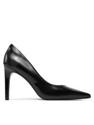 Calvin Klein Szpilki Heel Pump 90 - Brush L HW0HW02263 Czarny. Czarne szpilki CALVIN KLEIN, bez wzorów, ze skóry, bez obcasa. Za 379.99 zł.