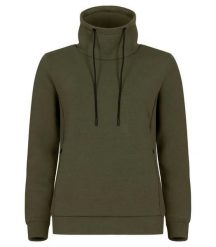 Clique Hobart Women — damska bluza z wysokim kołnierzem. Zielone bluzy bez kaptura damskie CLIQUE, xs, z materiału. Za 188.92 zł.