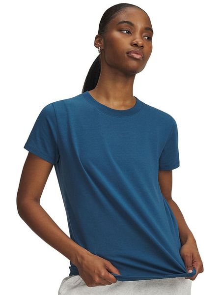 Under Armour Koszulka "Rival Core" w kolorze morskim rozmiar: L. Zielone bluzki sportowe damskie Under Armour, l, bez kołnierzyka, bez ramiączek. Za 59.95 zł.