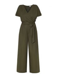 TATUUM Kombinezon "Koreki" w kolorze khaki rozmiar: M. Brązowe kombinezony damskie Tatuum, m, bez wzorów, z tkaniny, bez kołnierzyka, bez ramiączek. Za 318.37 zł.