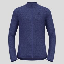Bluza męska Odlo TENCIA Mid layer full zip. Niebieskie bluzy bez kaptura męskie Odlo, l, z materiału. Za 449.99 zł.