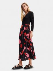 Desigual Sukienka letnia Memphis 24SWVW37 Czarny Regular Fit. Czarne sukienki damskie Desigual, na lato, xs, bez wzorów, z syntetyku, bez kołnierzyka, bez ramiączek. Za 309.99 zł.