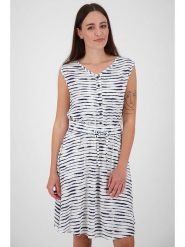 Alife and kickin Sukienka "Scarlett" w kolorze biało-granatowym rozmiar: XS. Białe sukienki damskie Alife and Kickin, xs, bez wzorów, z wiskozy, bez kołnierzyka, bez ramiączek, mini. Za 82.99 zł.