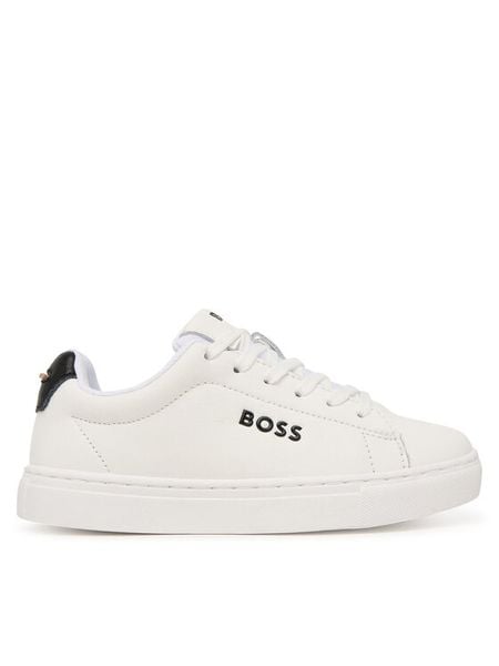 BOSS Sneakersy J53248 M Biały. Białe buty sportowe chłopięce Boss, bez wzorów, ze skóry, bez zapięcia. Za 487.99 zł.