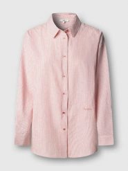 Pepe Jeans Koszula "Bernany" w kolorze jasnoróżowo-białym rozmiar: L. Białe koszule damskie Pepe Jeans, l, bez wzorów, z jeansu, bez kołnierzyka, bez ramiączek. Za 173.99 zł.