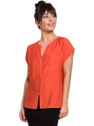 Be Wear Bluzka w kolorze pomarańczowym rozmiar: XXL. Pomarańczowe bluzki damskie Be Wear, xxl, bez wzorów, bez kołnierzyka, bez ramiączek. Za 96.60 zł.