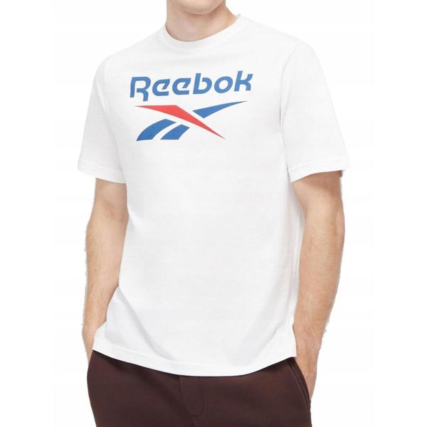 KOSZULKA REEBOK męska 100071175 biała sportowa bawełniana t-shirt L. Białe t-shirty męskie Reebok, l, bez wzorów, z bawełny, bez kołnierzyka. Za 99.00 zł.