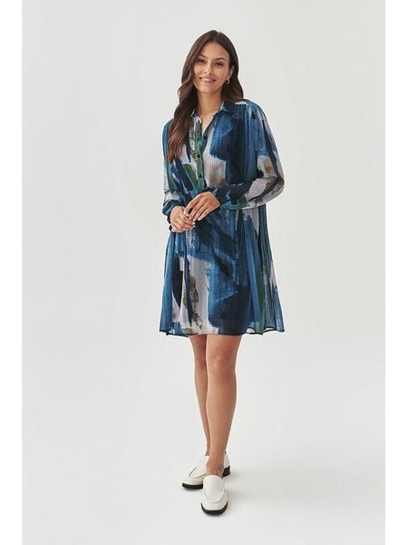 TATUUM Sukienka w kolorze niebieskim rozmiar: 36. Niebieskie sukienki damskie Tatuum, bez wzorów, bez kołnierzyka, bez ramiączek, midi. Za 250.95 zł.