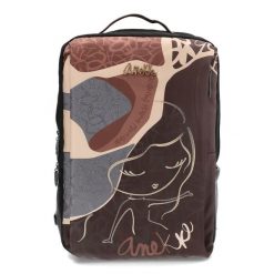 Brązowy Samolotowy Plecak Damski Anekke Z Miejscem Na Laptopa. Brązowe plecaki damskie Anekke, z aplikacjami, z materiału, eleganckie. Za 499.00 zł.