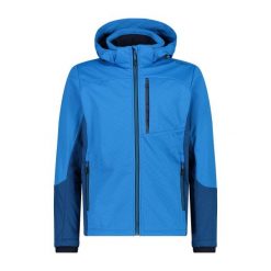 Kurtka z kapturem softshell Ripstop CMP. Niebieskie kurtki softshell damskie CMP, bez wzorów, z softshellu, z kapturem. Za 435.50 zł.