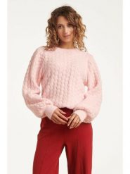 Smashed Lemon Sweter w kolorze jasnoróżowym rozmiar: L. Różowe swetry klasyczne damskie Smashed Lemon, l, z wełny, bez kołnierzyka. Za 126.99 zł.