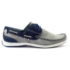 KOMODO Buty męskie mokasyny 902 szare. Szare mokasyny męskie z gumy. Za 362.62 zł.