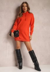 Pomarańczowa Bluza Długa z Kapturem Firro. Brązowe bluzy sportowe damskie Renee, l, z bawełny. Za 89.99 zł.
