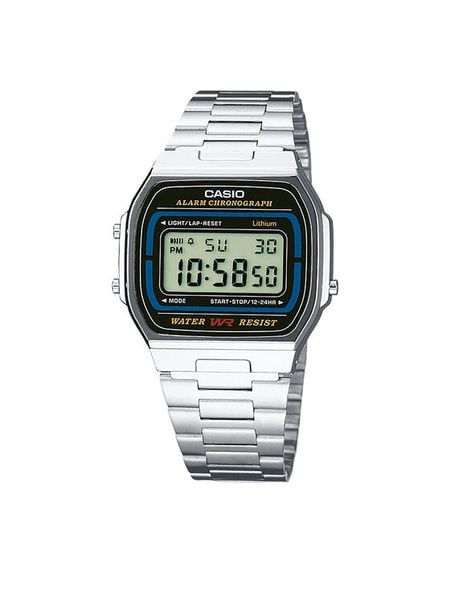 Casio Zegarek Vintage A164WA-1VES Srebrny. Szare, cyfrowe zegarki męskie Casio, srebrne. Za 179.99 zł.