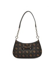 Guess Torebka Carrie Logo HWGP98 98180 Brązowy. Brązowe torebki klasyczne damskie Guess, z aplikacjami, ze skóry, bez dodatków. Za 549.99 zł.