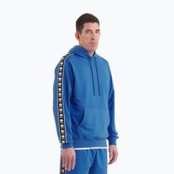 Bluza męska Pitbull Tape Nugget Hooded Sweatshirt. Niebieskie bluzy z kapturem męskie PITBULL, l, z bawełny. Za 189.99 zł.