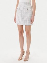 Guess Spódnica mini W5YD15 WHDB2 Biały Regular Fit. Białe spódniczki damskie Guess, l, z aplikacjami, z syntetyku, mini. Za 269.99 zł.