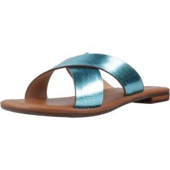 Sandały GEOX D SOZY S Niebieski. Niebieskie sandały damskie Geox, bez wzorów, ze skóry, bez obcasa. Za 263.99 zł.